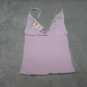 Full Tilt Shirt Womens M/L Pink Sleeveless Seamless Textured V-Neck USA $20 NWD